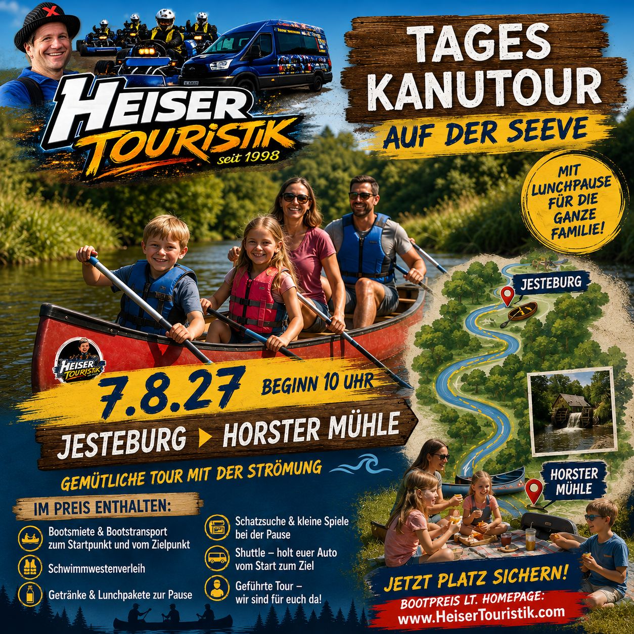 Geführte Kanu-Tagestour auf der Seeve (Familien/Bootspreis) Geführte Kanu-Tagestour auf der Seeve (Familien/Bootspreis)