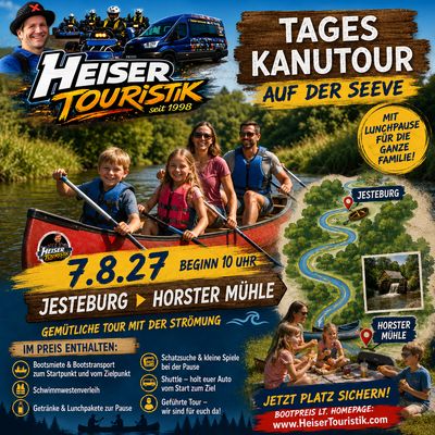 Geführte Kanu-Tagestour auf der Seeve (Familien/Bootspreis) Geführte Kanu-Tagestour auf der Seeve (Familien/Bootspreis)