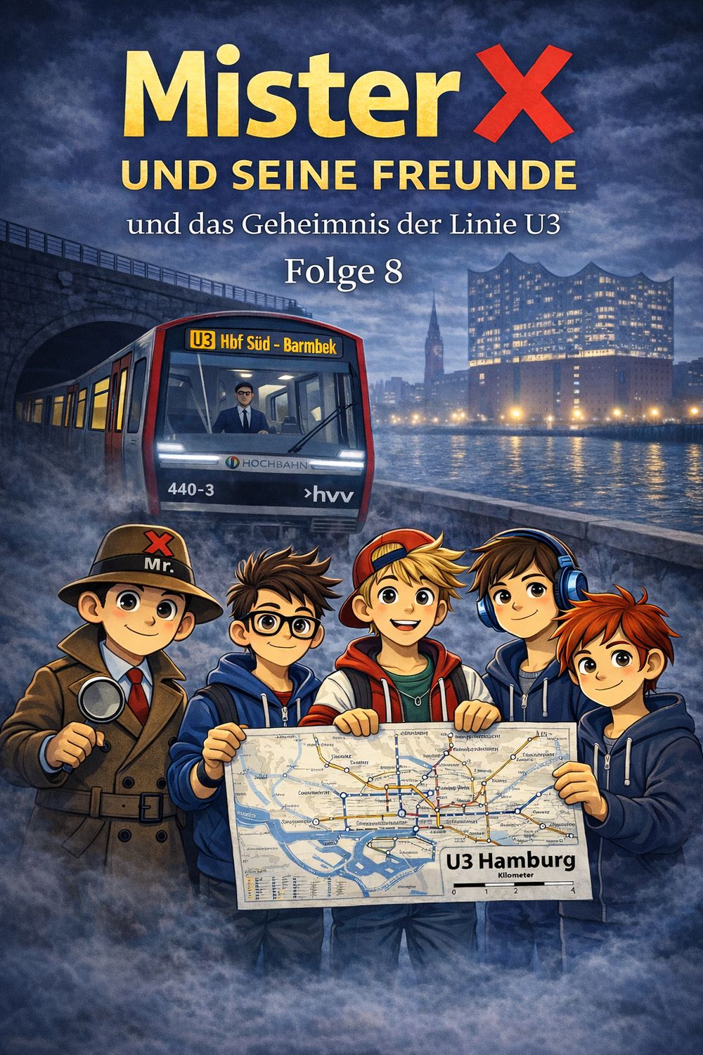 Mister X und seine Freunde Folge 8  "Geheimnis der Linie U3"  Taschenbuch