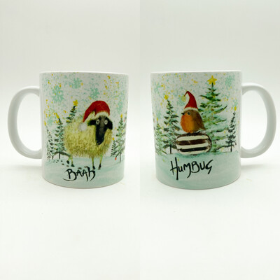 Bahh Humbug 11 0z Large Handle Mug