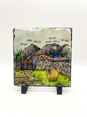 Llyn idwal (Ogwen cottages) 15 x 15cm slate