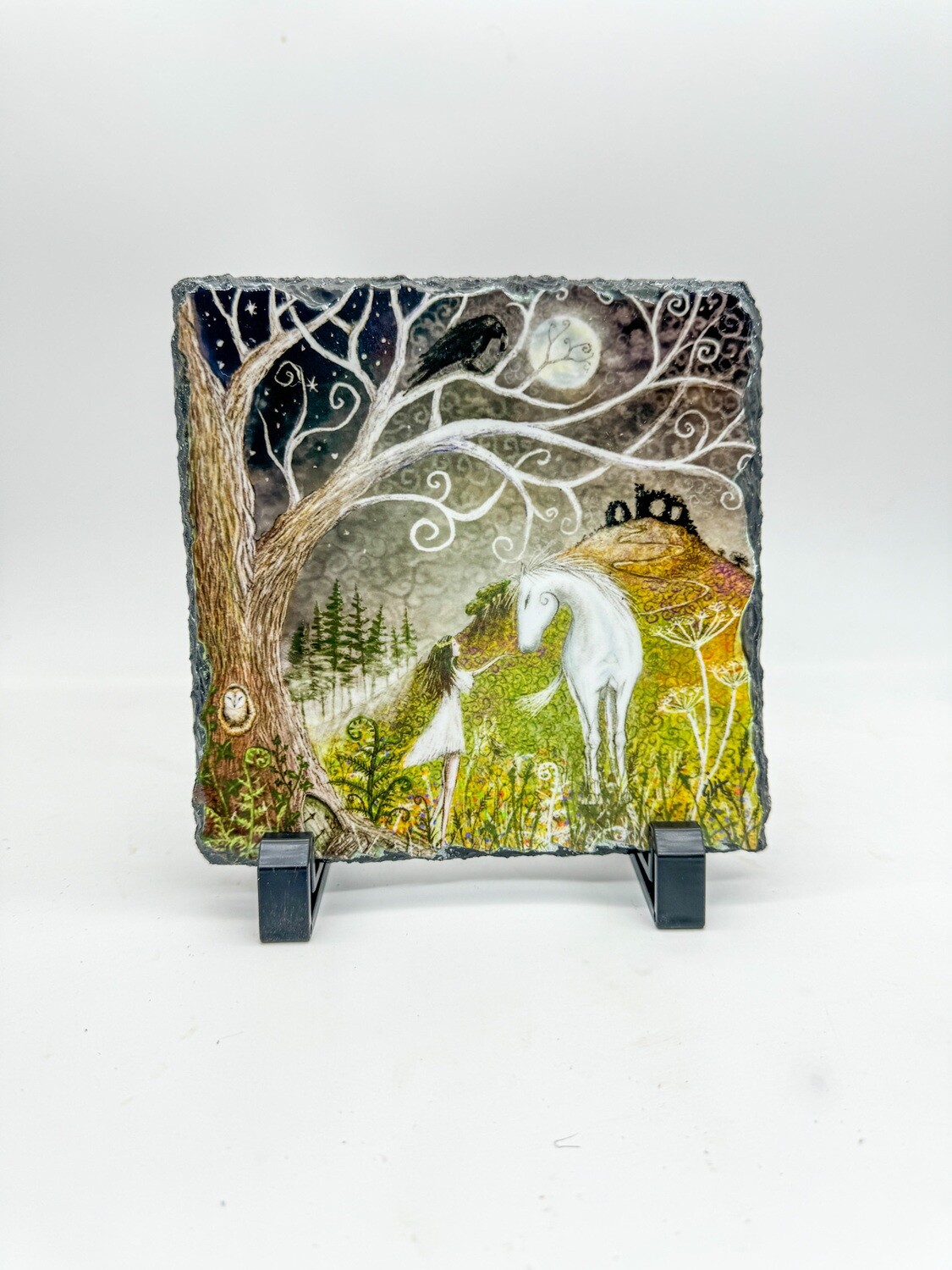 Moonlit meadow  - hanging or standing 15cm slate