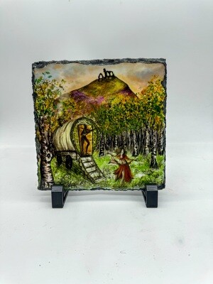 Dancing Romany (Dinas Bran - Llangollen)  - hanging or standing 15cm slate