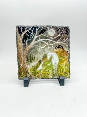 Moonlit meadow  - hanging or standing 15cm slate
