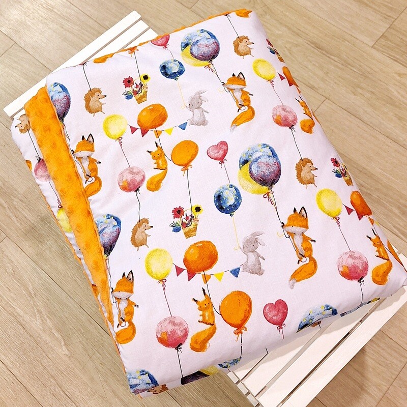 Couverture Renards Minky orange