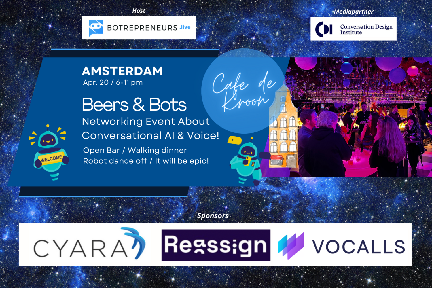 Beers & Bots Networking Event / Amsterdam / Venue: Café de Kroon / Apr 20 / 6-11 pm