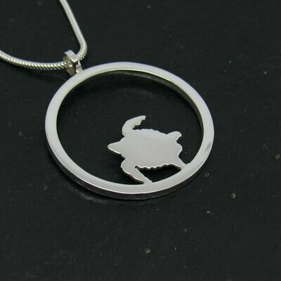 Turtle Circle Pendant