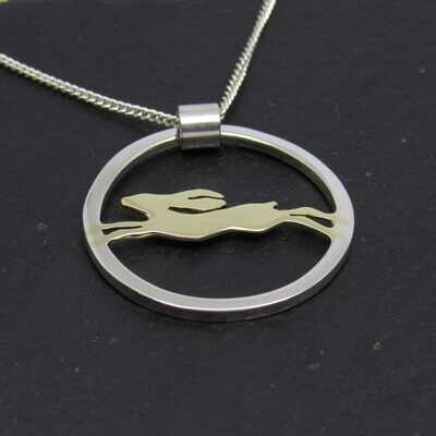 Leaping Hare in Silver and Brass