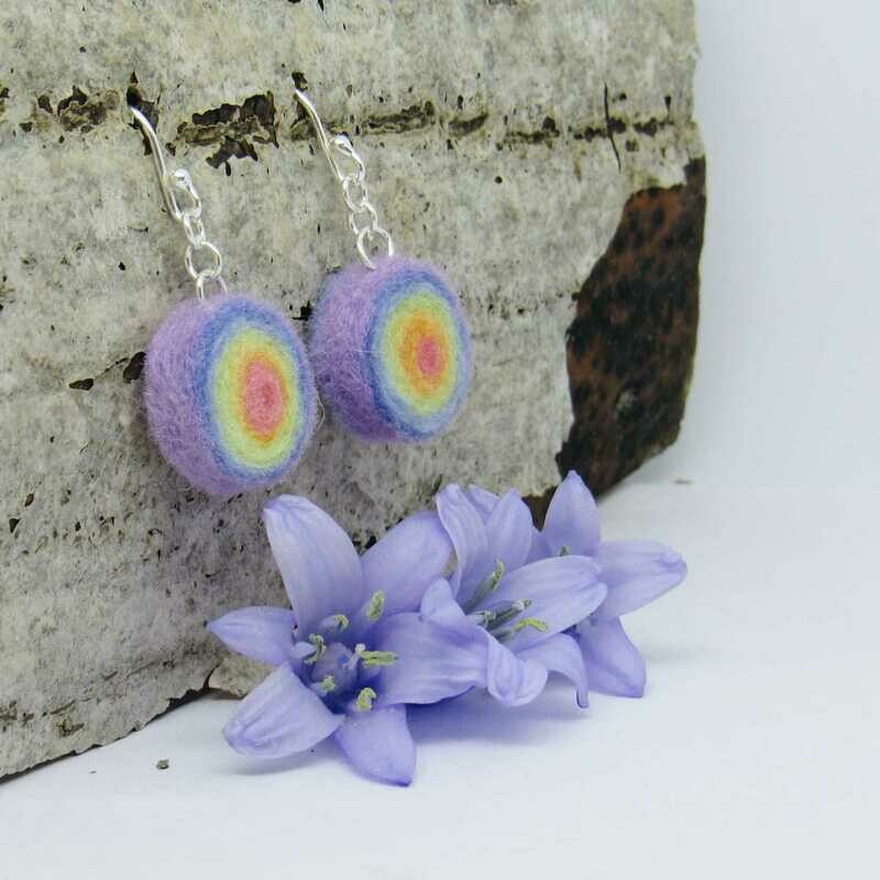 Pastel Rainbow Disc Earrings