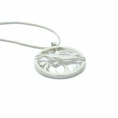 Leaping Hare in the Bluebells Pendant