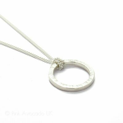 Hammered Silver Circle Pendant