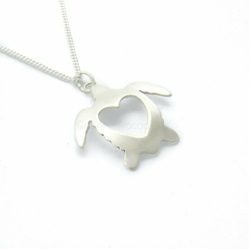 Brushed Silver Turtle ...with a heart