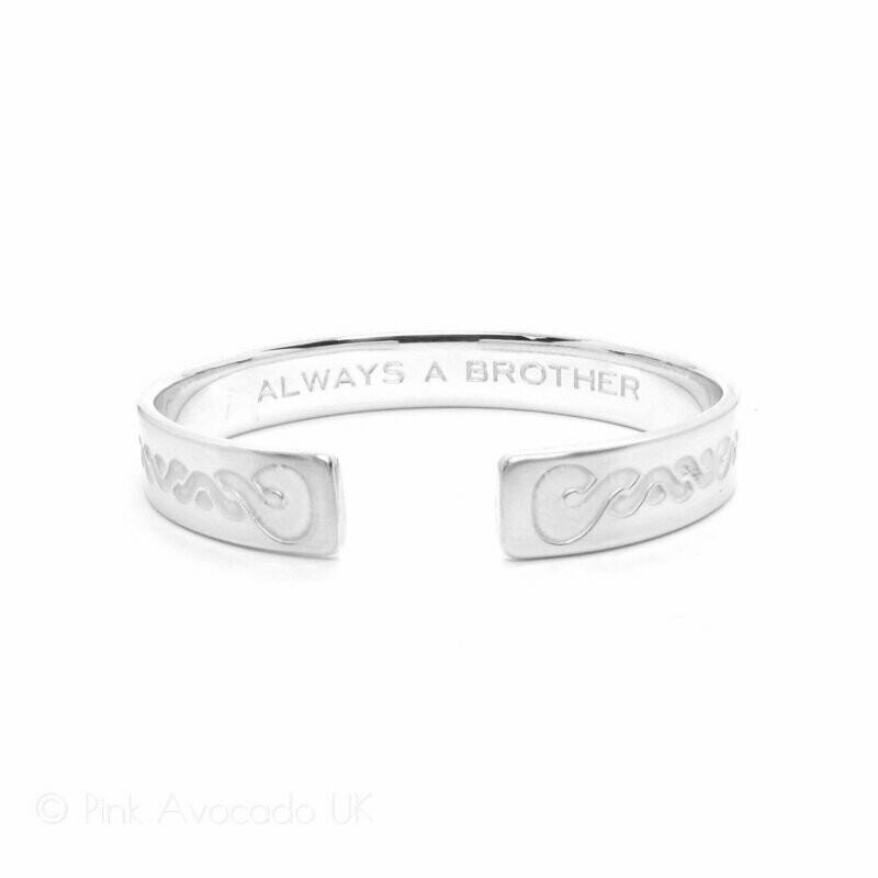 Mens Etched Pikorua Cuff Bangle