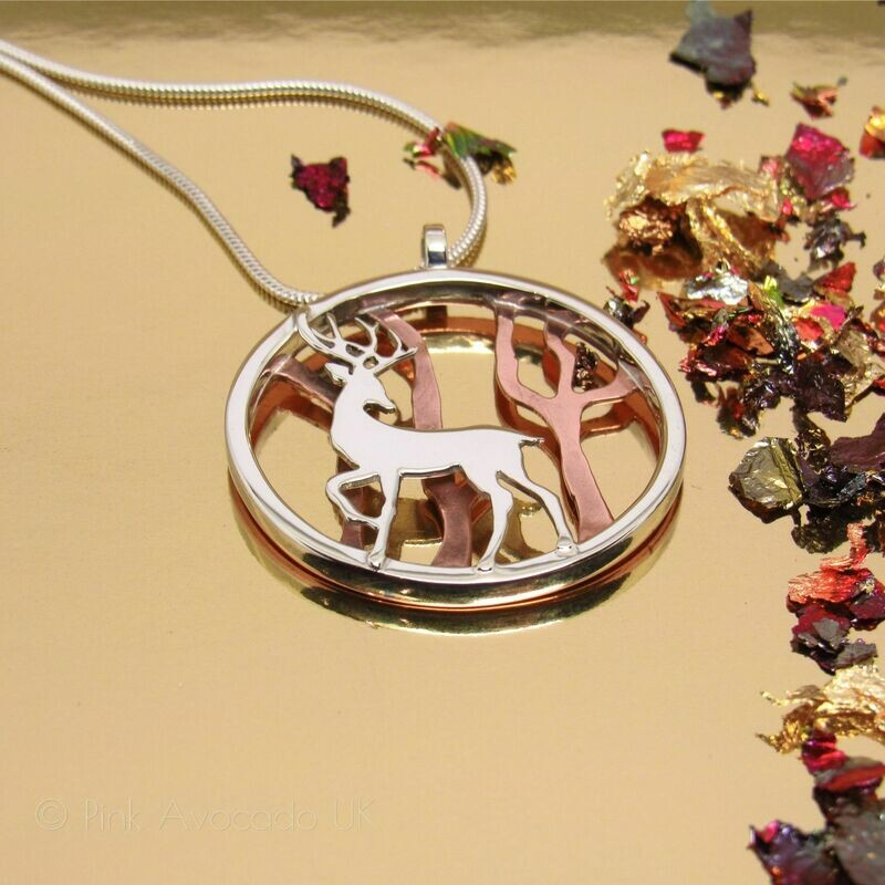 Reindeer in the Woods Pendant