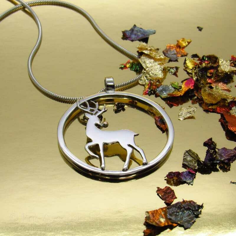 Rudolph the Rose Gold Nosed Reindeer Pendant