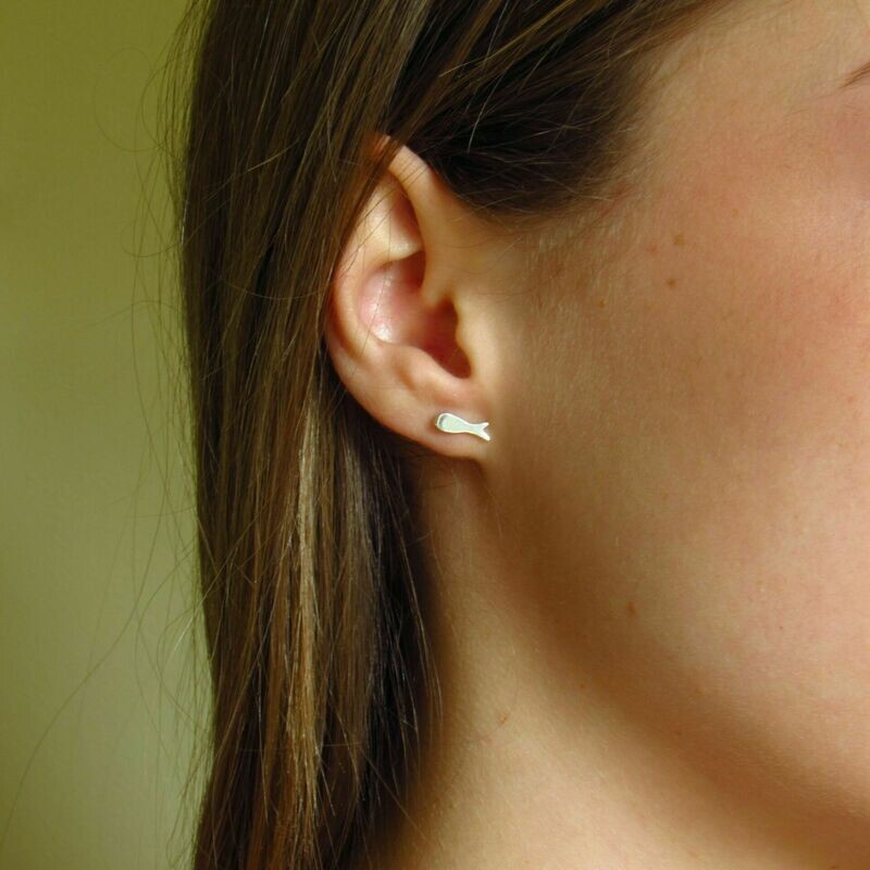 Hand Made Tiny Fish Studs