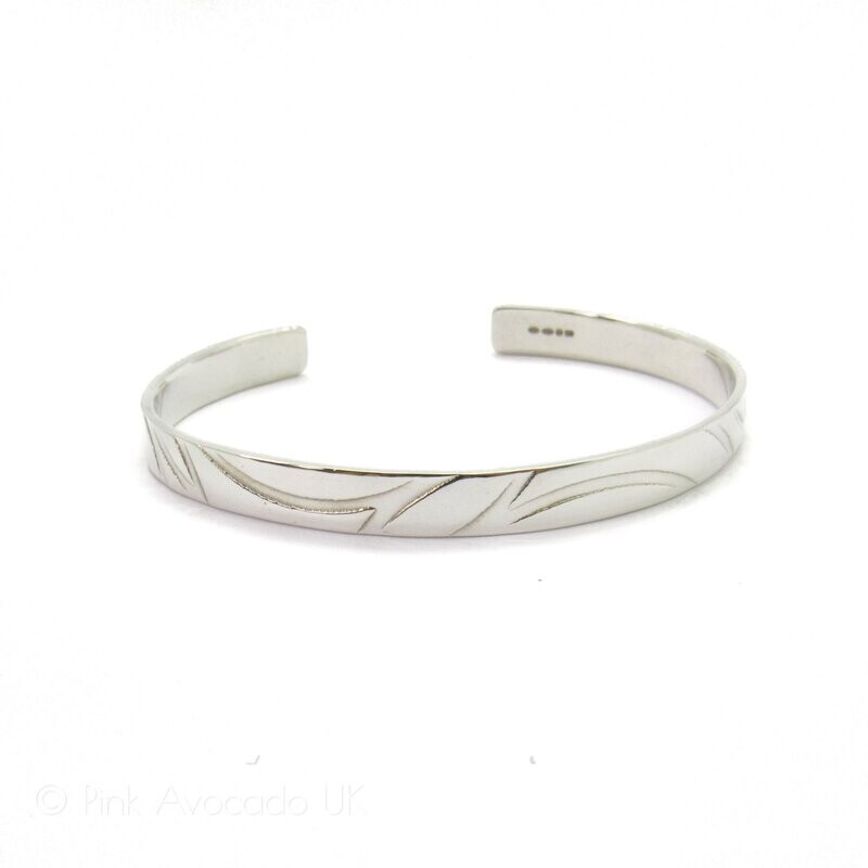 Argentium Ladies Swirl Cuff Bangle