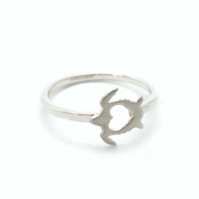 Single Turtle Ring with a Heart