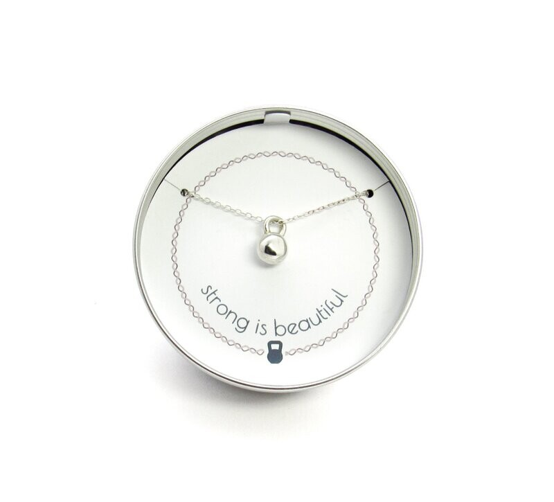 Personalised Little Kettlebell Pendant in a Tin