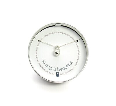 Personalised Little Kettlebell Pendant in a Tin