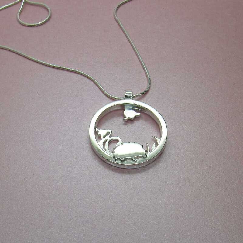 Hedgehog in the Bluebells Pendant