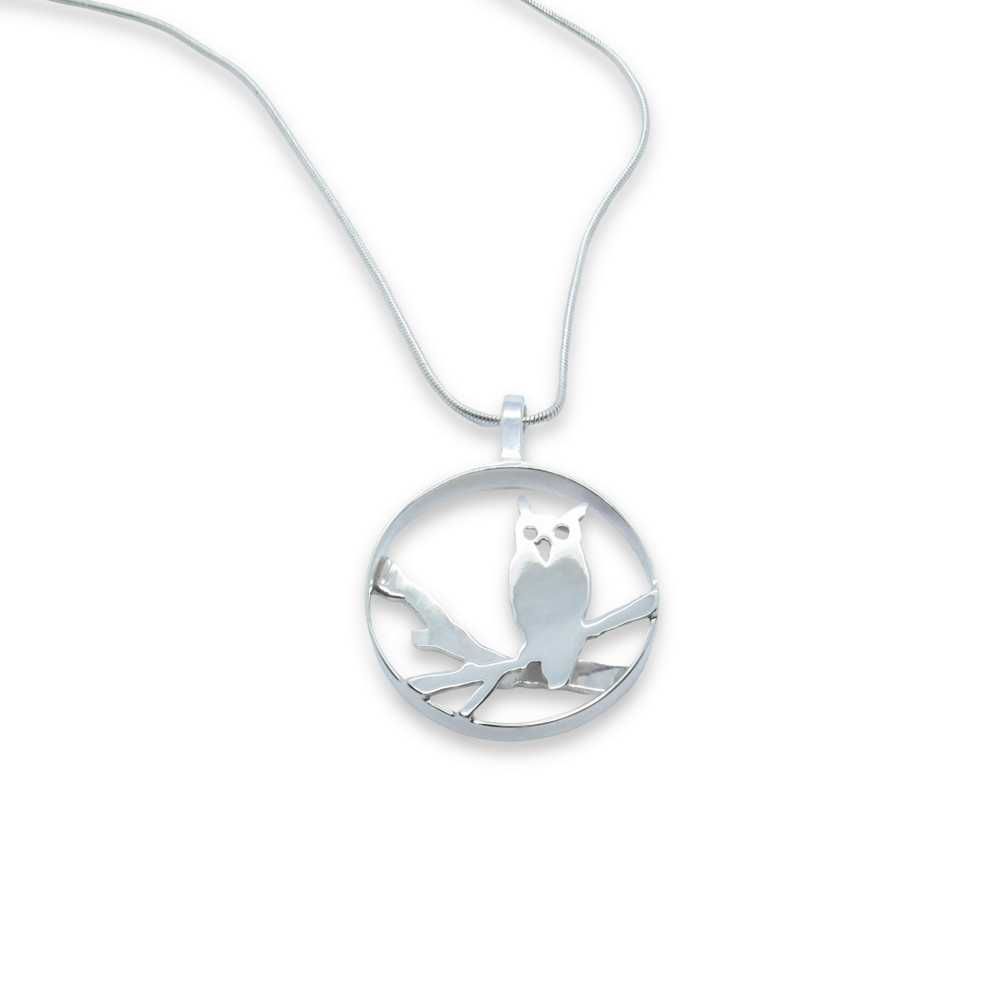 Scops Owl Shadow Pendant