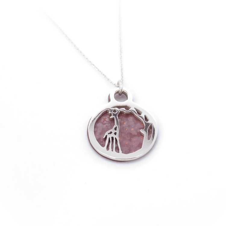 Tiny Giraffe Circle Pendant