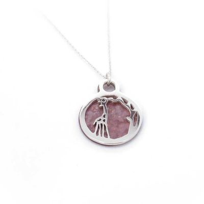 Tiny Giraffe Circle Pendant