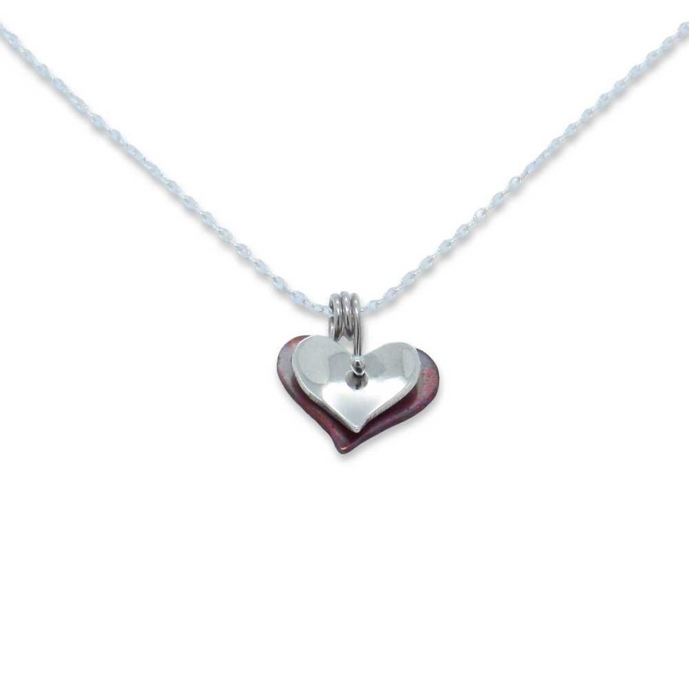 Little Silver and Flamed Copper Heart