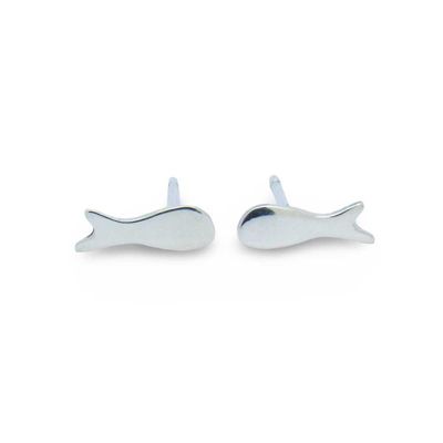Hand Made Tiny Fish Studs in Silver or Copper