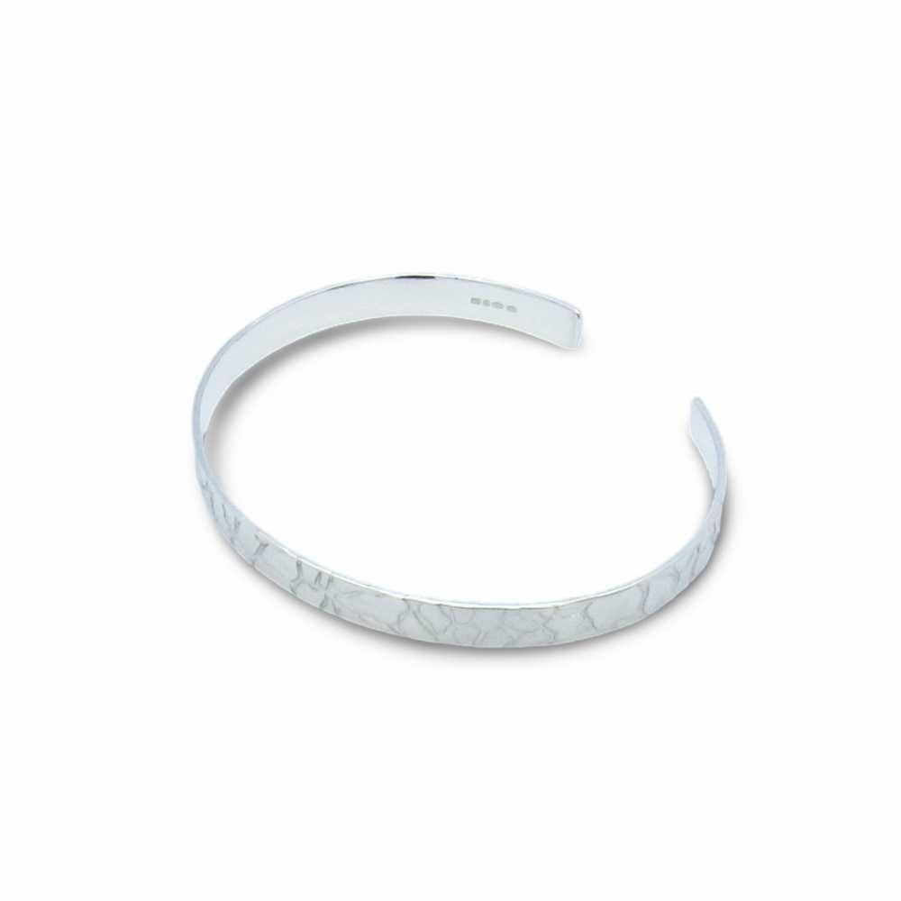 Argentium Ladies Giraffe Heart Print Cuff Bangle