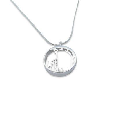 Giraffe and Acacia Tree Shadow Pendant