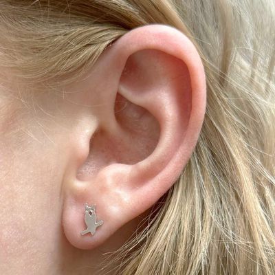 Hand Made Tiny Scops Owl Studs Hand Made Tiny Scops Owl Studs