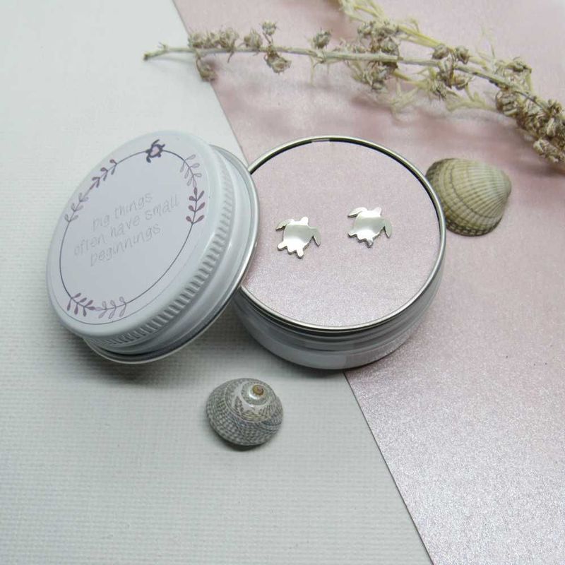 Big Things Small Beginnings Turtle Studs