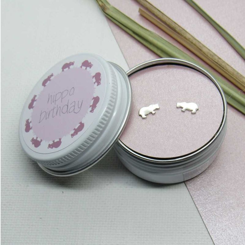 Hippo Birthday Studs