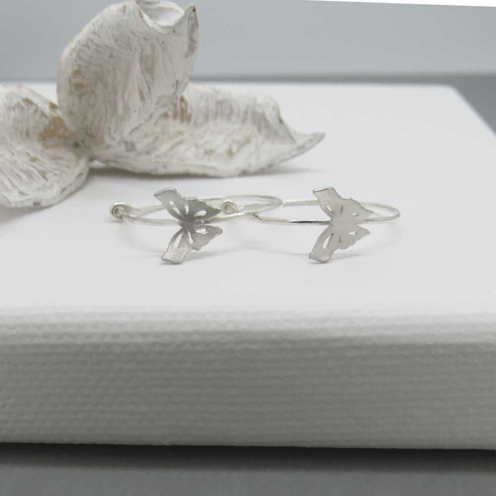 Argentium Hoops with Butterflies Argentium Hoops with Butterflies