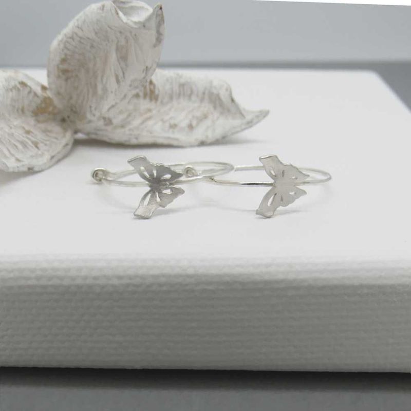 Argentium Hoops with Butterflies