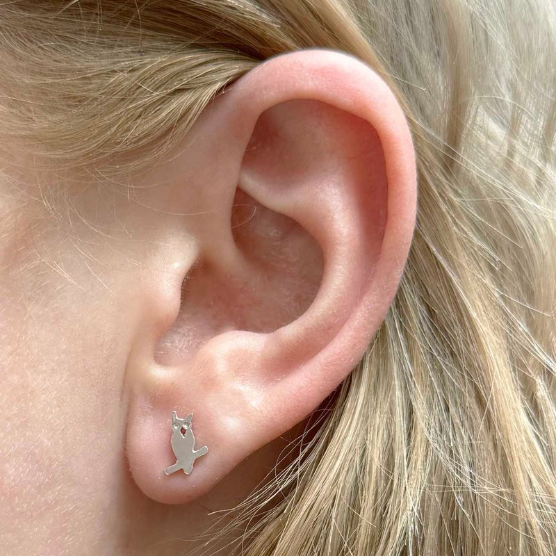 Hand Made Tiny Scops Owl Studs