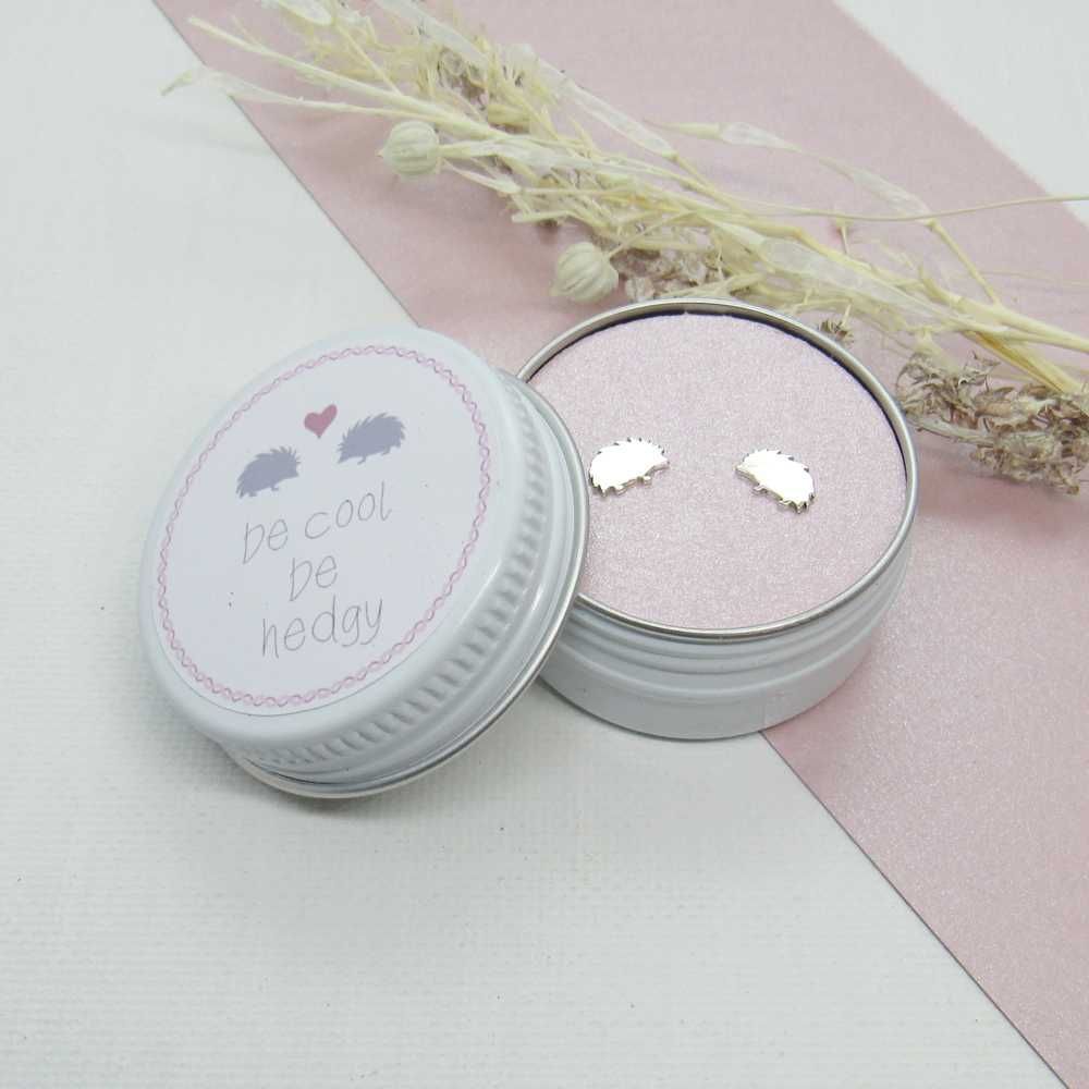 Be Hedgy Hedge Hog Argentium Siver Studs