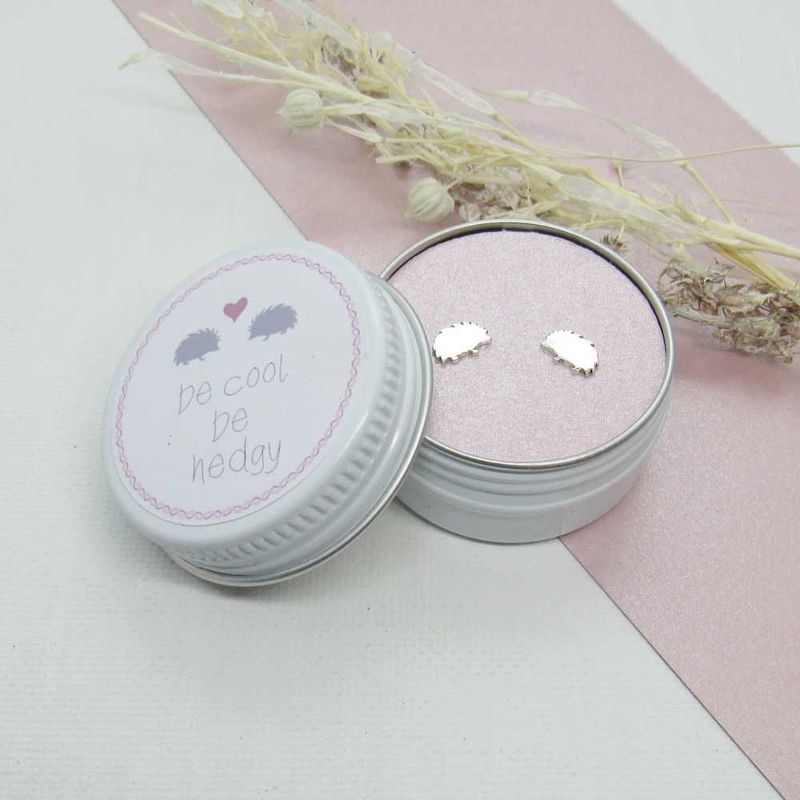 Be Hedgy Hedge Hog Argentium Siver Studs