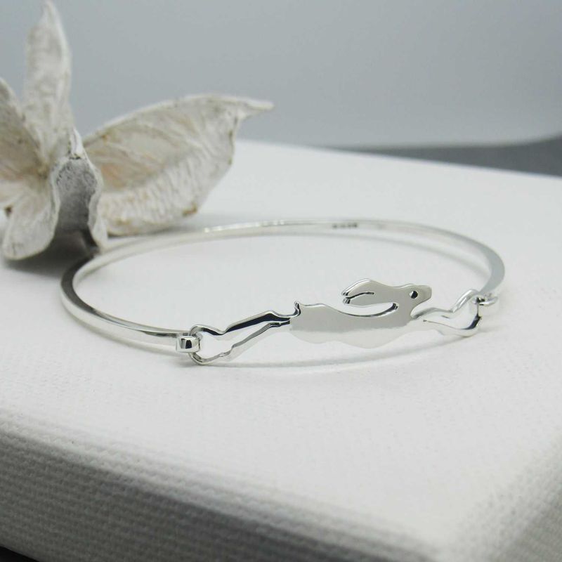 Running Hare Argentium Clip Bangle