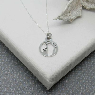 Tiny Giraffe Argentium Circle Pendant Tiny Giraffe Argentium Circle Pendant