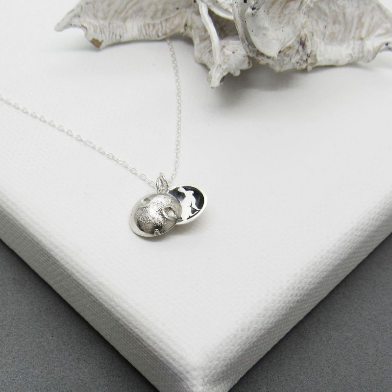Moon Pendant with Secret Sitting Hare