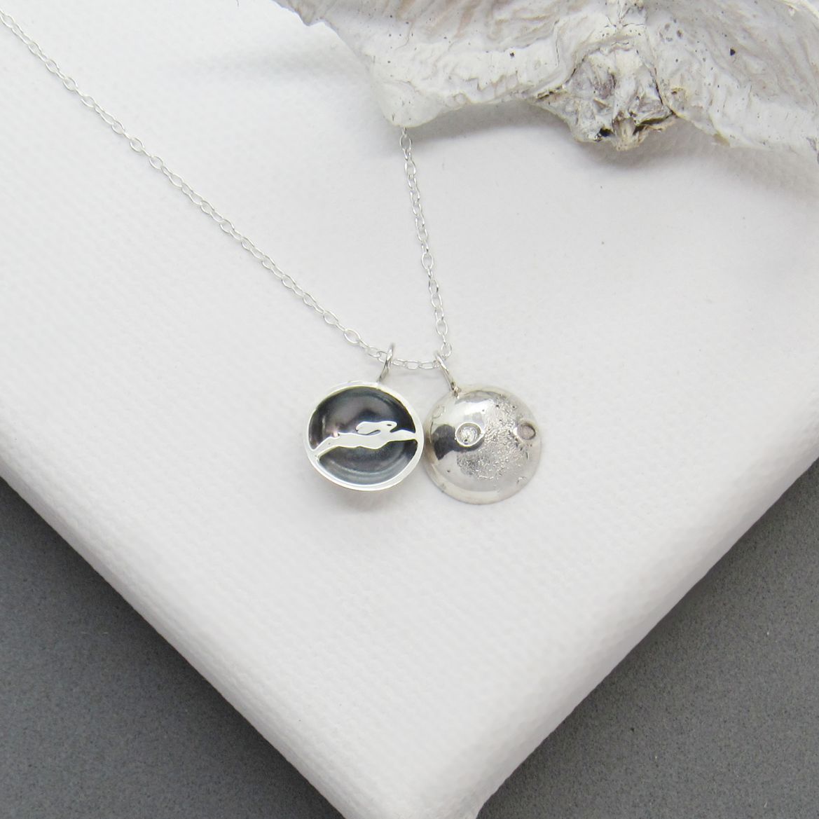 Moon Pendant with Secret Running Hare Moon Pendant with Secret Running Hare
