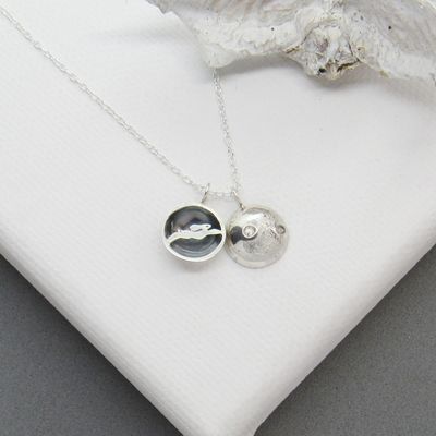 Moon Pendant with Secret Running Hare Moon Pendant with Secret Running Hare