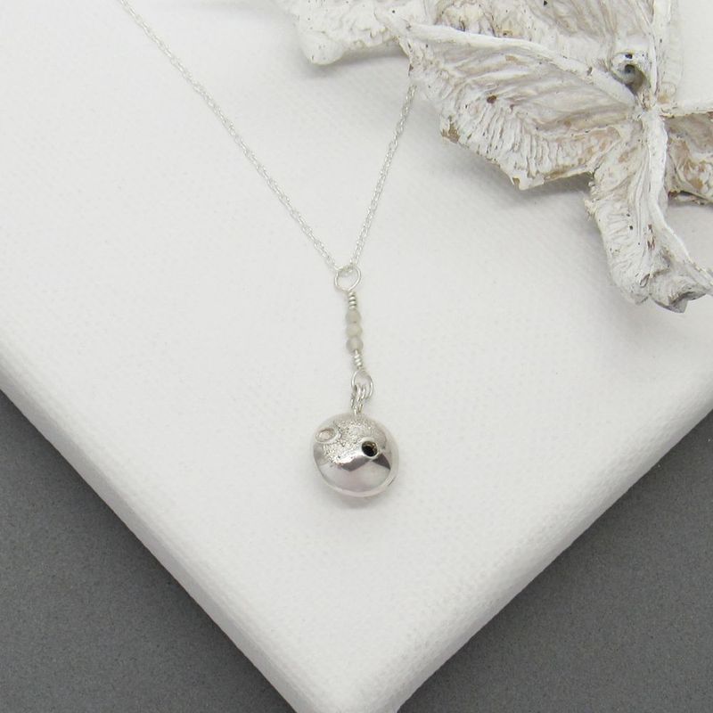 Moon Pendant with Secret Scops Owl