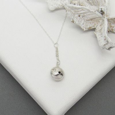 Moon Pendant with Secret Scops Owl