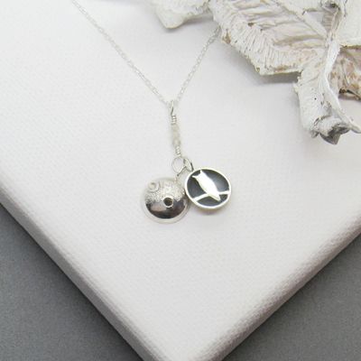 Moon Pendant with Secret Scops Owl Moon Pendant with Secret Scops Owl