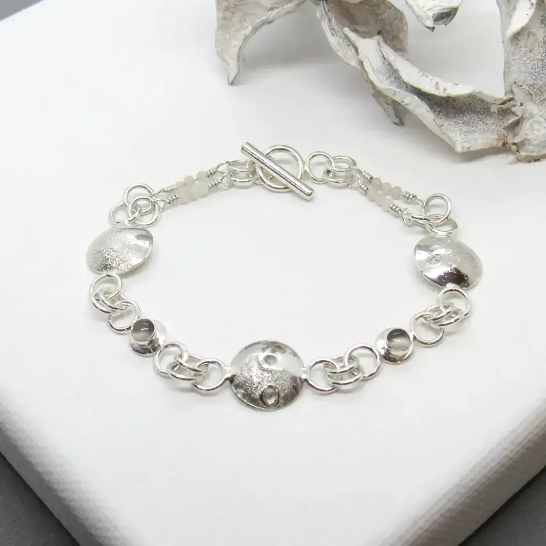 Moon and Moonstone Link Bracelet Moon and Moonstone Link Bracelet