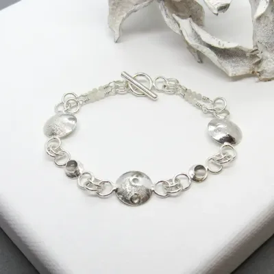 Moon and Moonstone Link Bracelet Moon and Moonstone Link Bracelet